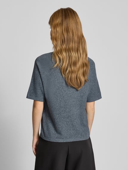 PIECES Regular Fit T-Shirt mit Raglanärmeln Modell 'BREE' Rauchblau Melange 5