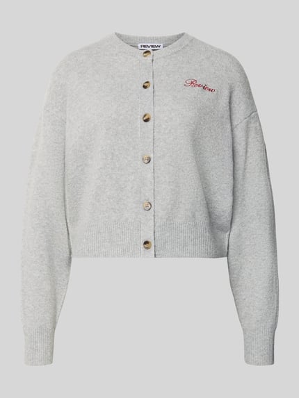 Strickjacke mit Label-Stitching Shop The Look MANNEQUINE