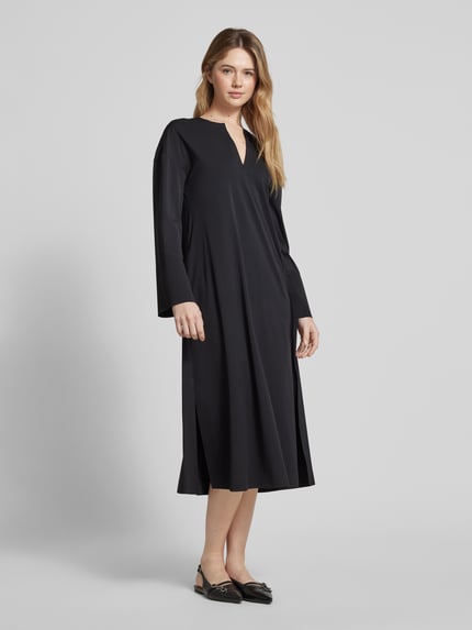 MM by Max Mara Midi-jurk met V-hals, model 'RAPACE' Zwart - 1