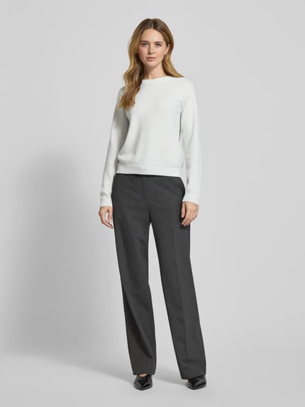 VERO MODA Regular Fit Strickpullover mit Crew Neck Modell 'DOFFYSHINE' Silber 1