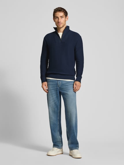 Tom Tailor Denim Regular Fit Troyer aus reiner Baumwolle Marine 1