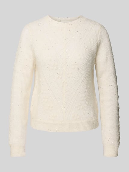 GUIDO MARIA KRETSCHMER WOMAN Regular fit gebreide pullover van wolmix met alpaca-aandeel model 'Rosalia' Offwhite - 2