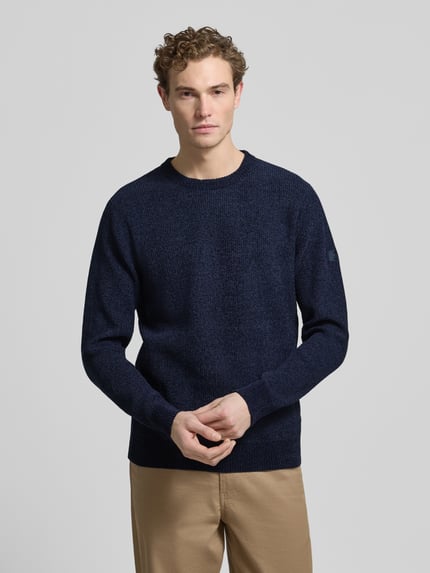 Tom Tailor Regular Fit Strickpullover aus Baumwoll-Mix Marine 4