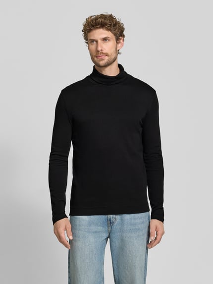 Christian Berg Men Regular Fit Longsleeve aus reiner Baumwolle mit Rollkragen Black 4
