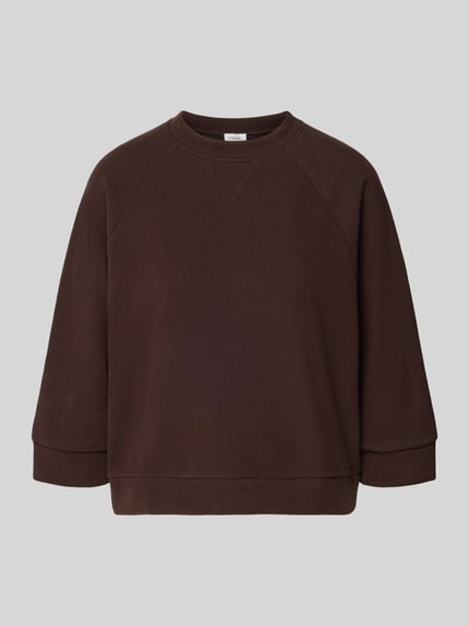 Produktfoto, Relaxed Fit Sweatshirt aus mieszanka bawełny von s.Oliver RED LABEL, kolor ciemnobrązowy, gładka struktura, damska bluza