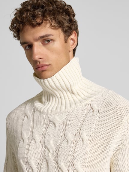 FTC Cashmere Strickpullover aus Baumwoll-Kaschmir-Mix Offwhite 3
