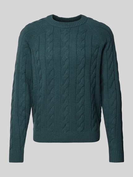 ECOALF Sweter z dzianiny z prążkowanymi wykończeniami model ‘TILOALF’ Ciemnozielony 2