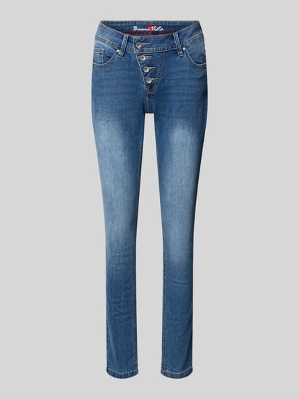 Buena Vista Straight fit jeans met knoopsluiting, model 'Malibu' Blauw - 2