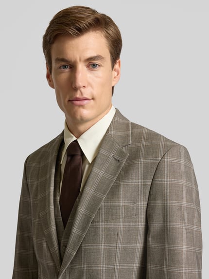 MCNEAL Slim Fit Sakko mit Reverskragen Mittelbraun 3