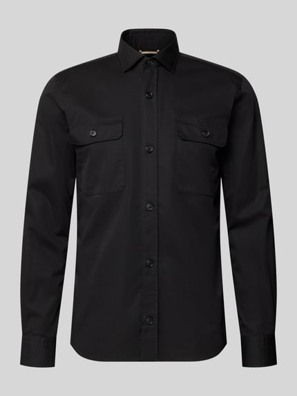 Produktfoto, Regular Fit Overshirt aus Baumwoll-Lyocell-Mix Modell 'H-ROB-SP-2P-263' von BOSS, Optik: Unifarben, Materialverarbeitung: Twill