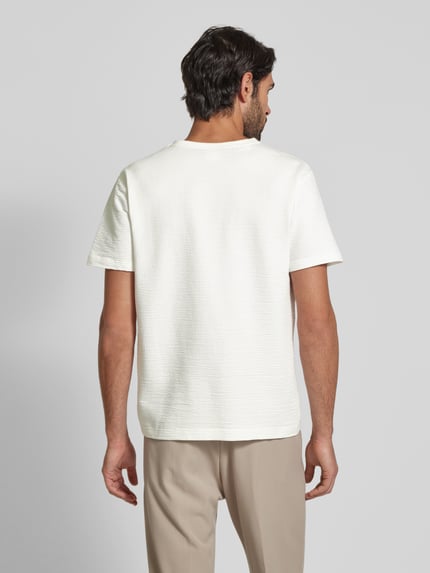Selected T-Shirt mit geripptem Rundhalsausschnitt Modell 'SANDER' Offwhite 5