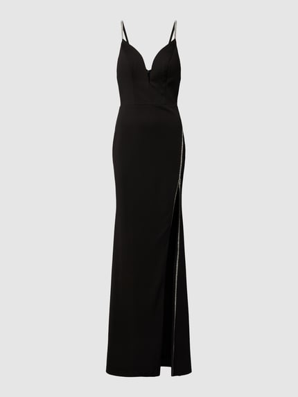 LUXUAR FASHION Abendkleid mit Zierbesatz Black 2