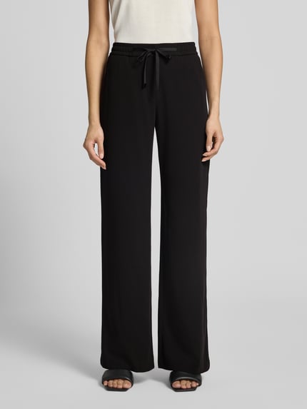MAC Wide Leg Hose mit Tunnelzug Modell 'Chrisy' BLACK 4