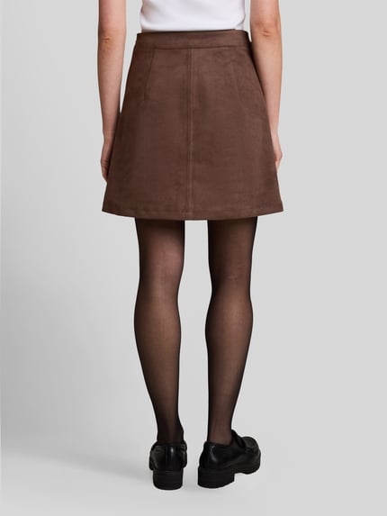 Tom Tailor Denim A-Linien Mini-Rock in Velours-Optik Dunkelbraun 5