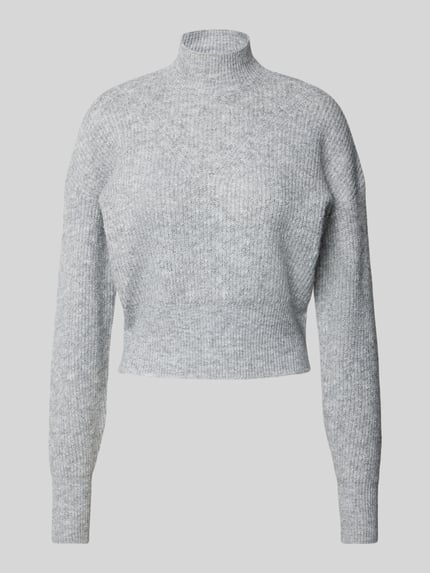NOISY MAY® Strickpullover mit Stehkragen Modell 'NELLA' Mittelgrau Melange 2