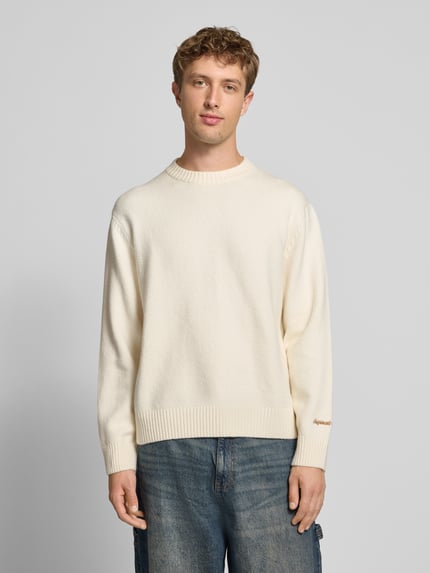 JACK & JONES Gebreide pullover met labelstitching, model 'NORREBRO' Wit - 4