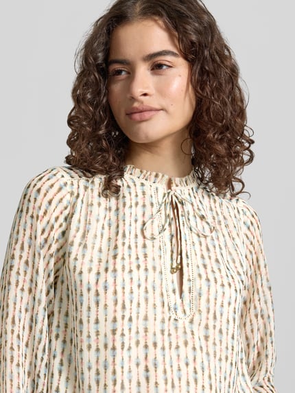 Pepe Jeans Regular Fit Langarmbluse mit Allover-Muster Modell 'FALINA' Ecru 3