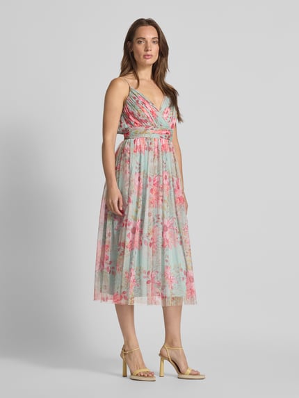 Lace & Beads Cocktailkleid mit Taillenband Hellblau 1
