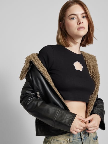 NOISY MAY® Cropped T-Shirt mit Cut Out Modell 'STINE' Black 3