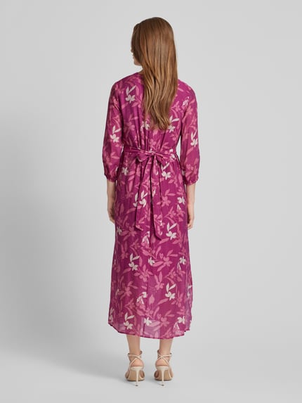 Jake*s Collection Midikleid mit Allover-Print Fuchsia Melange 5