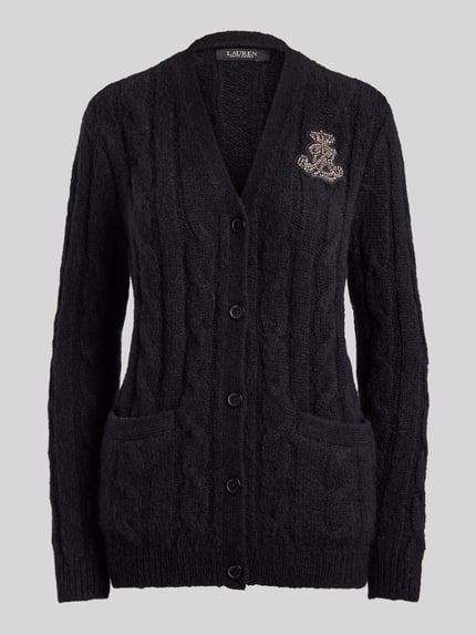 Lauren Ralph Lauren Cardigan aus Mohair mit Logo-Applikation Black 2