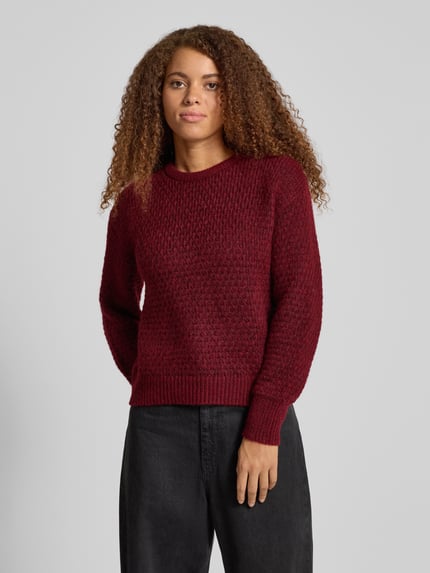 JJXX Gebreide pullover met ribboorden, model 'MILLY' Bordeaux - 4