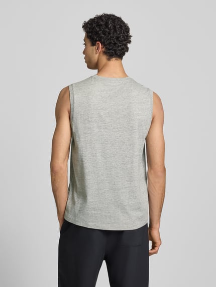 Champion Top mit Logo und Rundhalsausschnitt Hellgrau Melange 5