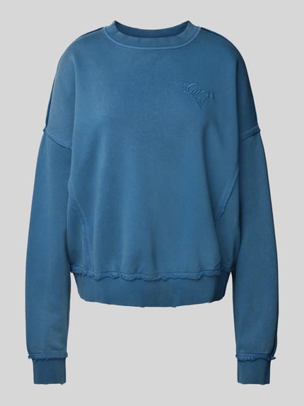 GUESS Jeans Oversized sweatshirt met labelstitching, model 'GO' Jeansblauw - 2