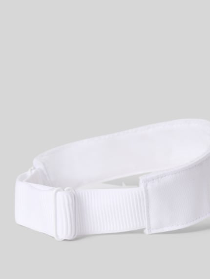 Produktfoto, Visor Cap mit Logo-Patch von Lacoste in Weiß mit strukturierter Oberfläche, Damen Cap von Lacoste Sport