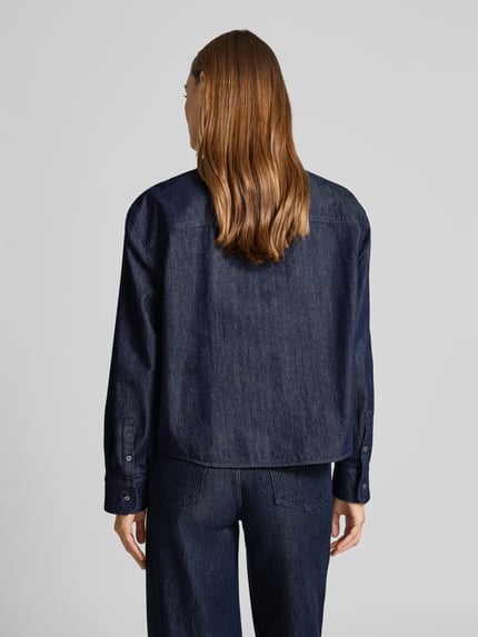 Weekend Max Mara Bluzka jeansowa o kroju oversized z czystej bawełny model ‘OBBIA’ Ciemnoniebieski 5