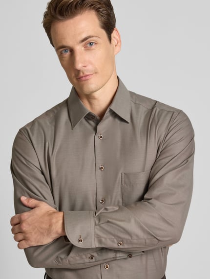 ETERNA Regular Fit Freizeithemd aus reiner Baumwolle Modell 'Kent' Black 3