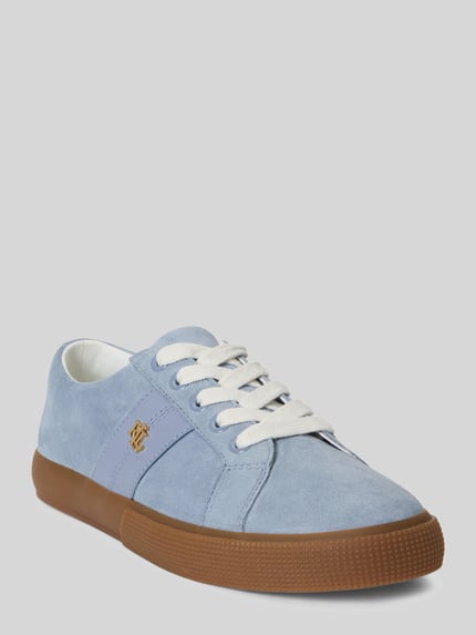 Lauren Ralph Lauren Sneaker aus echtem Veloursleder mit Logo-Detail Hellblau 1