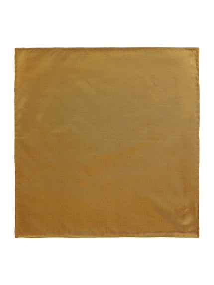 Produktfoto, Einstecktuch aus reiner Seide von Blick in goudkleur, vierkant ontwerp, fijn structuurtje, formaat 30x30 cm.