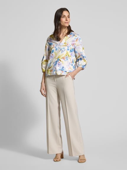 ETERNA Comfort fit blouse met V-hals Blauw - 1