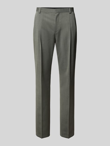 Productfoto, grijze heren pantalon van scheerwolmix, smal silhouet, Super Slim Fit Anzughose aus Schurwoll-Mix Modell 'HESTEN261F1X' van HUGO.