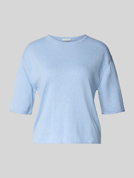 Tom Tailor Oversized Pullover aus Baumwoll-Kaschmir-Mix Blau Melange 2