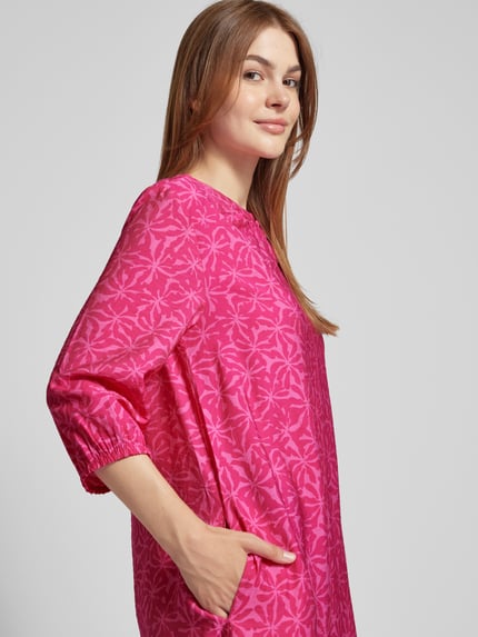 LIEBLINGSSTÜCK Midi-jurk met druppelvormige hals, model 'Erita' Felroze - 3