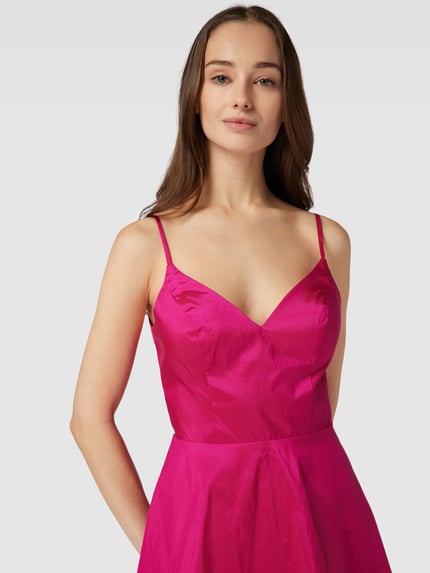LUXUAR FASHION Cocktailkleid mit Herz-Ausschnitt Pink 3