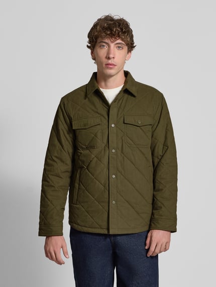 Pepe Jeans Regular Fit Hemdjacke aus Baumwoll-Mix Modell 'QUILTED WORKSHIRT' Oliv 4