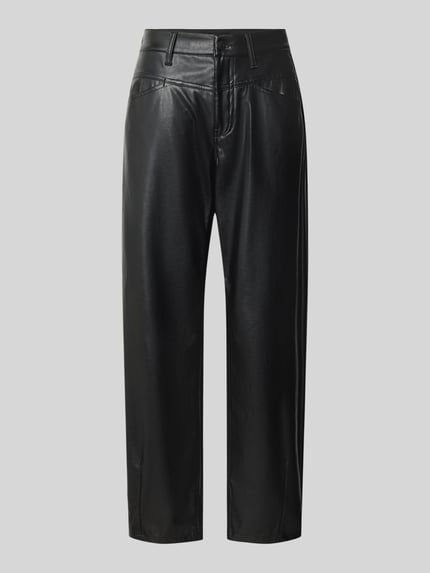 Spodnie z imitacji skóry o kroju straight fit z szlufkami na pasek model 'ELIN' Shop The Look MANNEQUINE