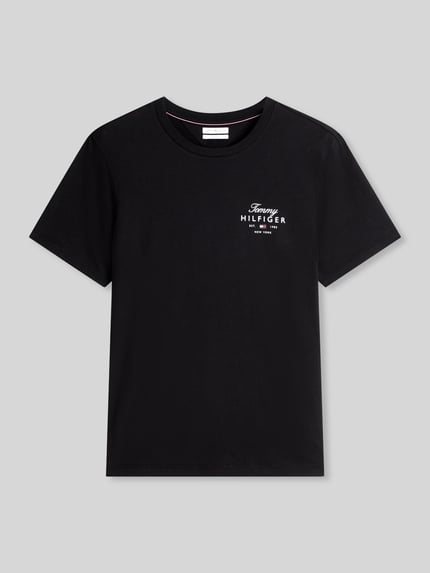 Tommy Hilfiger regular fit T-shirt van puur katoen Zwart - 2