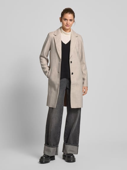 ONLY Regular Fit Mantel mit Reverskragen Modell 'CARRIE' Ecru Melange 1