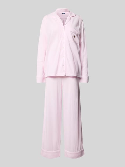 Polo Ralph Lauren Pyjama mit Logo-Stitchings Modell 'OXFORD Madison' Rosa 1