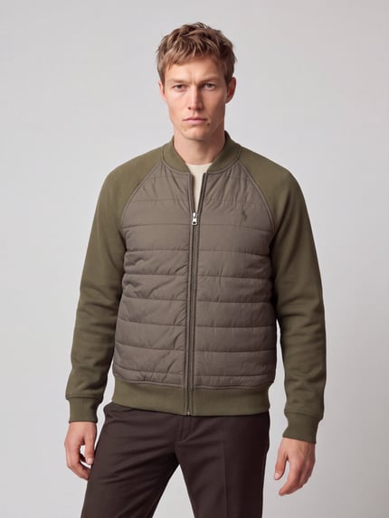 Polo Ralph Lauren Regular Fit Strickjacke mit gestepptem Frontpanel Oliv 4