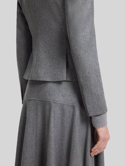 BOSS Regular Fit Kurzblazer aus Wolle mit Label-Detail Hellgrau 6