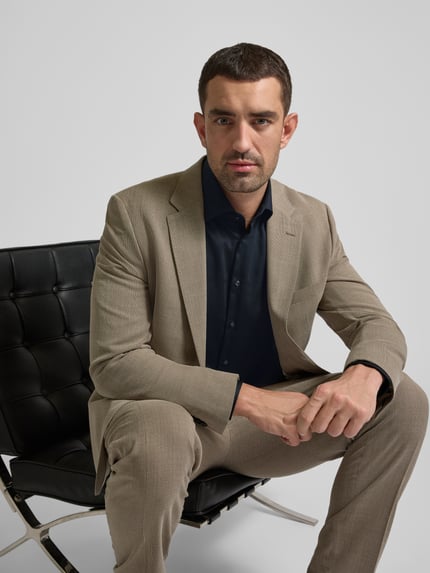 Seidensticker Slim Fit Business Hemd mit Kentkragen aus Feintwill Black 3