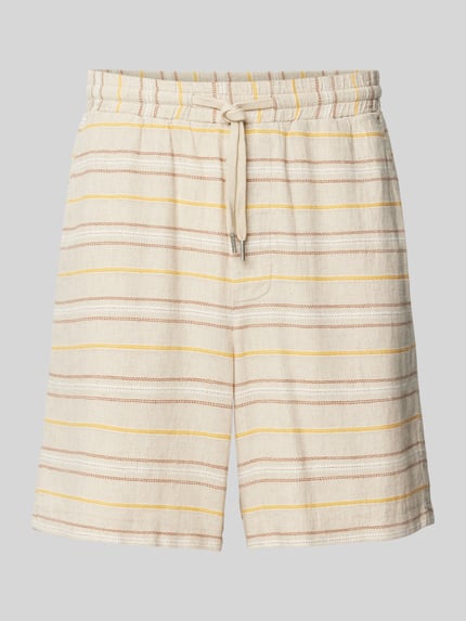 Mazine Regular Fit Leinenshorts mit Tunnelzug Beige 2