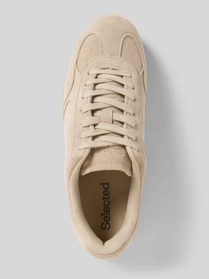 Selected Sneakersy o niskim kroju z czystej skóry bydlęcej model 'FINLEY' Jasnobrązowy 3