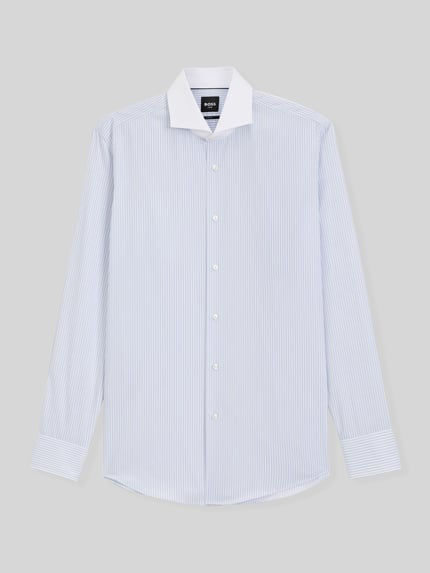 BOSS Slim Fit Businesshemd aus reiner Baumwolle Modell 'HANK-SP-B1' Bleu 2