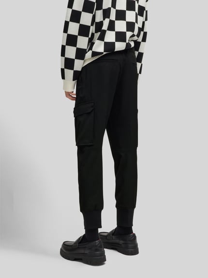 HUGO Tapered Fit Stoffhose mit Bundfalten Modell 'GALVIN241' Black 5
